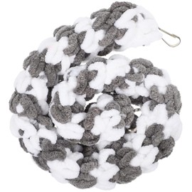 1Pc Ferret Toys, Sugar Glider Climbing Toys Rat Swing Hanging Toy Parrot Climbing Rope Bird Perches Stand Pet Swing Hamster Cage Accessories for Small Animals, Grey White