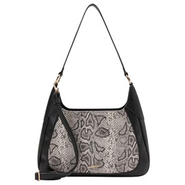 L.CREDI Hobo-Bag Natascha Women's Shoulder Bag Black/White, black-white