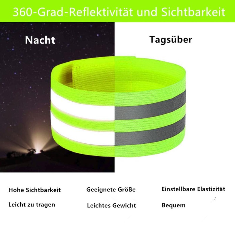 HSYTEK Reflective Bands Set - Elastic and Visible, 2-Piece with