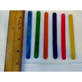 Crafters Square 100 Multi-Color Wood Craft Popsicle Sticks 4 1/2" x 3/8" Assorted 6 Colors Mix