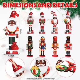 Amyhill 27 Pcs Black Santa Nutcracker Christmas Ornament African American Christmas Ornament Decorations Black Santa Claus Christmas Ornaments for Christmas Party Tree Decor Home