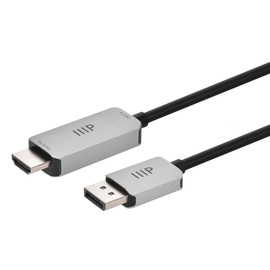 Monoprice DisplayPort 1.4 Cable to 8K HDMI - 8K@60Hz, Up to 32.4Gbps Bandwidth, 32AWG, 6 Feet, Black