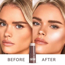Barra de contorno de tonos fríos en crema bronceadora y esculpir maquillaje de larga duración impermeable para dar forma a la cara para un aspecto def