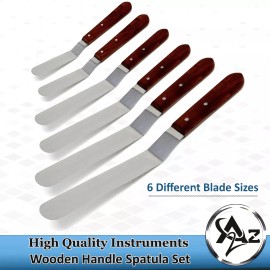 A2Z Scilab 6Pc Offset Angled Icing Spatula Pastry Frosting Filling Spreader Stainless Steel