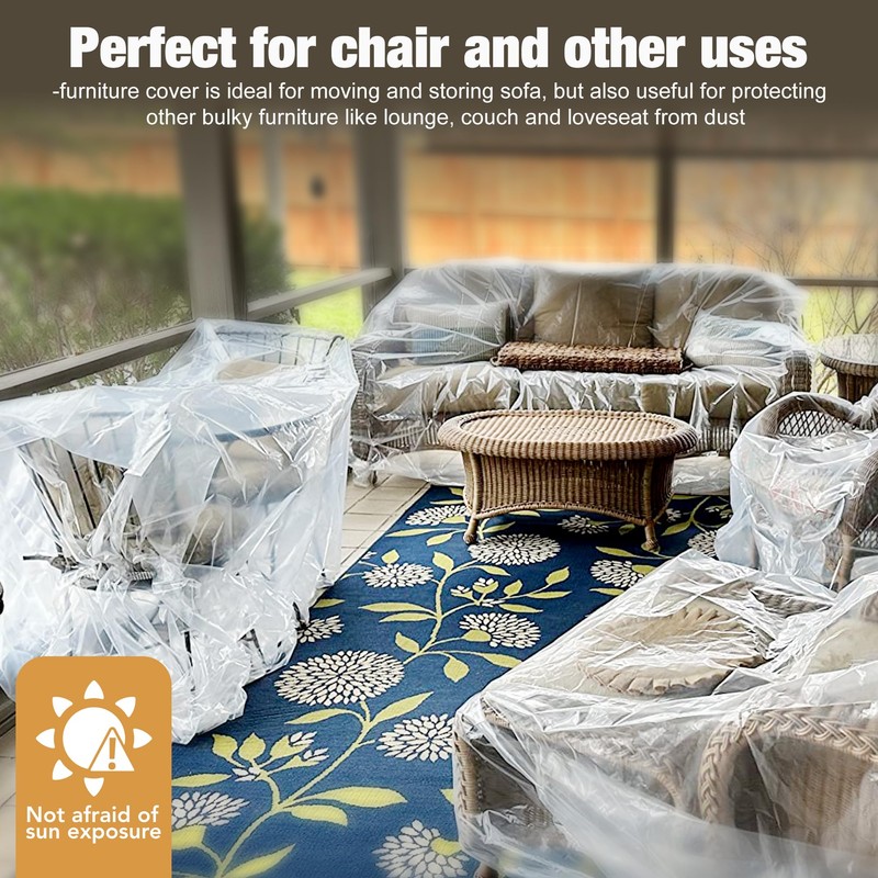 Vindafjord Clear Plastic Moving Sofa Couch Furniture Storage Covers