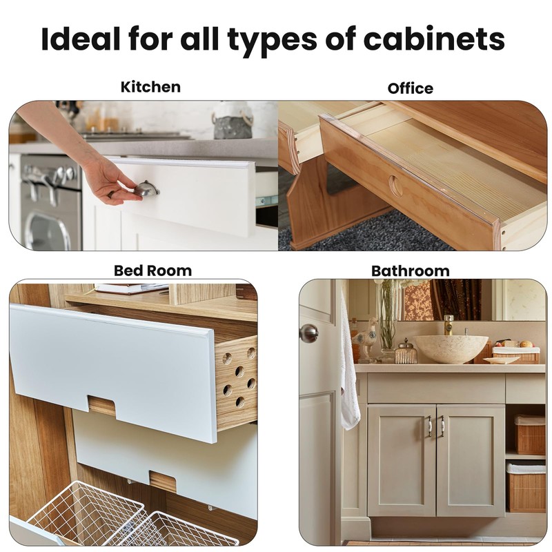 Enjaya 4pcs Cabinet Protectors for Kitchen Cabinets, Plastic Cabinet Door