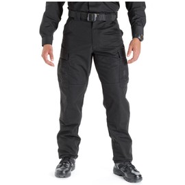 5.11 Tactical Pants for Men, TDU Ripstop Cargo Work Pant for Police, Operator, & Patrol, Black, 3X-Large/Short, Style 74003ABR