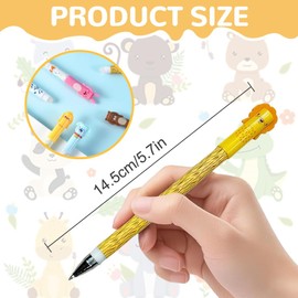 HABNI Set of 6 Erasable Gel Pens Set, 0.5 mm Erasable Gel Pen, Kawaii Animal Design Erasable Pen, School Office Supplies, Temperature Sensitive Ink (Blue)