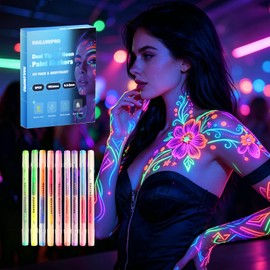 18 Colors 9Pcs Glow in the Dark Face Body Paint,Neon Face-Set3