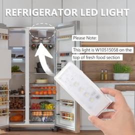 ZNTVW WPW10515058 W10515058 Refrigerator LED Light with Cover Compatible with Whirlpool Freezer Refrigerator Replaces 3021142, AP6022534, PS11755867, W10522611, W10465957 etc.