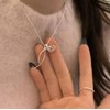 Silver 925 18K knotted ribbon necklace snake snake rope women's