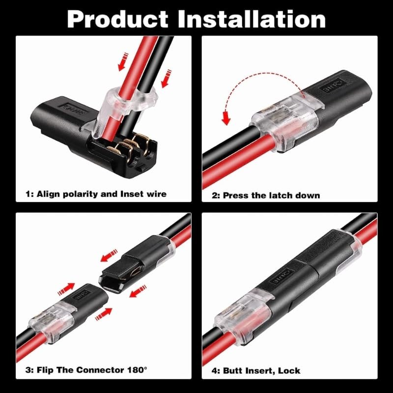 Taicols Double Wire Push-In Connector With Locking Buckle,Conector de cable