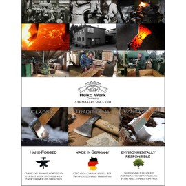 1844 Helko Werk Germany Classic Scout - 2.5 Lb Felling Axe - Boys Axe Camping Axe with Wood Axe Handle - Small Axe Cutting Axe - Handmade in Germany 10492