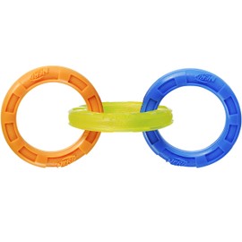 Nerf Dog VP6877 3-Ring TPR Tug, Pet Squeak Toy