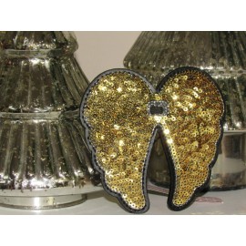 Victoria's Secret Gold Wings Sequin Bling Angel Hair Ties Bottle Perfume , NWT