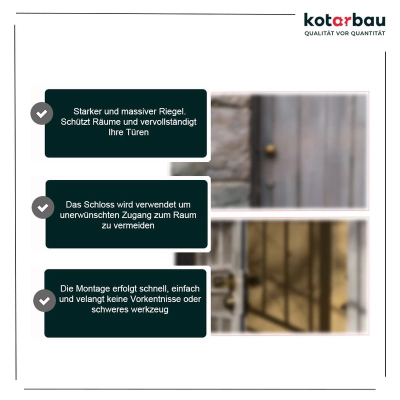 KOTARBAU Door Knob with Lock Metal Rotary Knob Cylinder Locking