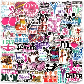 200 PCS Cheer Stickers, Cheerleading Gifts Stickers, Vinly Waterproof Cheer Leader Stickers for Water Bottle Laptop Luggage