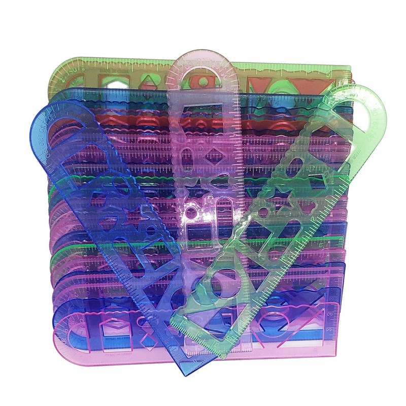 Transparent Ruler and Stencil (6" Rulers + Stencil (36 Pack))