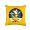 Moon Belly Dance Cat Belly Dancer Throw Pillow