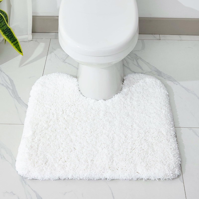 Disolla Toilet Rug U Shaped White 23x24 Machine Washable Non