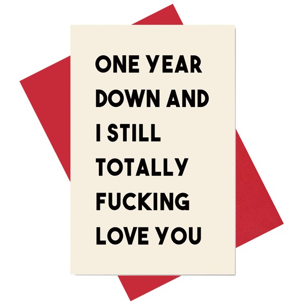 Alzombi 1st Anniversary Card, One Year Dating Wedding Card for Him or Her, One Year Down I Still Love You