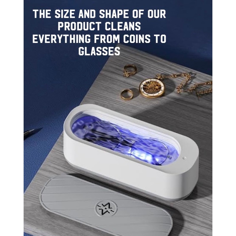 Ultrasonic Cleaner for Eyeglass, Glasses, Retainer, Jewelry, Silver, Earring, Retainer,