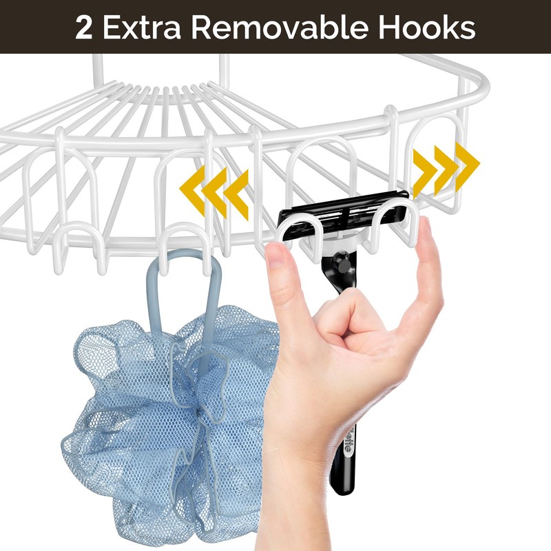 Orimade Corner Shower Caddy Stainless Steel with Hooks Wall Mounted