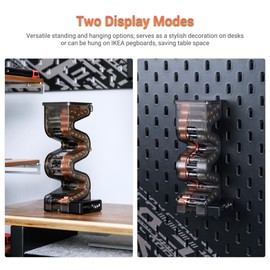 KIWIFOTOS 27 AA Battery Case Holder with Tester, Vertical Battery Organizer Dispenser for Kitchens, Home Offices, Pegboard Wall Mount AA Batteries Caddy Storage Rack