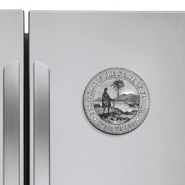 Unbranded Florida Retro USA Seal | 4'' X 4'' Round Decorative Magnet