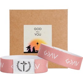 Musemory Bracelets Christian, Bracelet Bible Verse Wristbands With NFC music Inspirational Daily Bible Verse Bracelets for Women Men Teens Valentine Gifts For Him and Her (Pink)