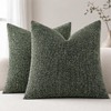 Textured Woven Throw Pillow Covers 22x22 Set of 2 Olive