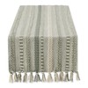 DII Farmhouse Braided Stripe Table Runner Collection, 15x108, Artichoke Green