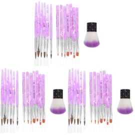 3 Sets Dust Brush Suit 3d Drawing Pen Detailing Brush Kit Nail Gel Nail Kits Nail Detail Brush Nail Art Pens Nail Art Liner Nail Art Tool for Salon Uv Gel Pen Decorate