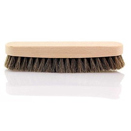 TelMo Large Shine Brushes Natural Bristle or Rose Hair 185 x 49 mm Shoe Brush, Horsehair brown/mixed