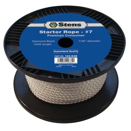 Stens 145-628 Pull Cord Rope, 100-Feet Diamond Braid Starter Rope, Recoil Starter Rope for Larger 4-Cycle Engines, Heavy Duty Rope 7 Diamond, single unit