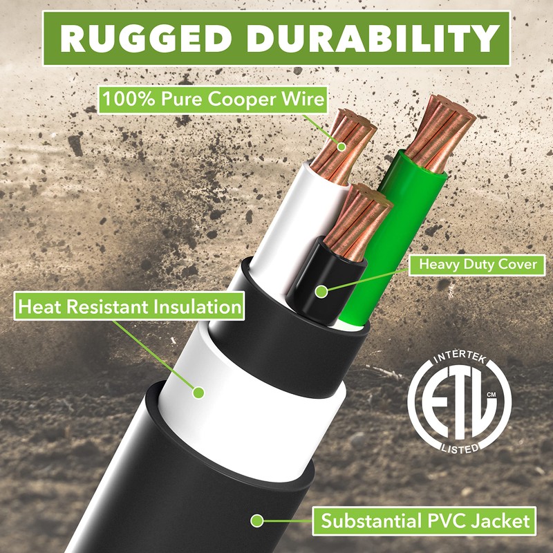 Leisure Cords 24'' RV Y Adapter Cord 30 Amp Male