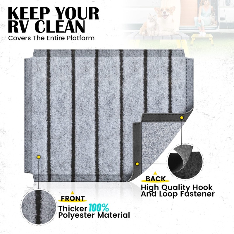 Marudina Large Platform RV Step with Cloth Cover and Anti-Slip