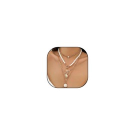 Gold Shell Necklace Gold/Silver Charm Necklace Shell Starfish Pearl Necklace Oversized Shells and Clam Necklace Boho Bridal Jewelry Summer Beach Wedding Jewelry Conch Chunky Necklace (Style 2)