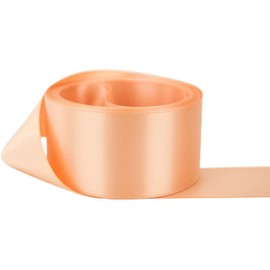 Peach Satin Ribbon - 50mm Wide - 5 Meter - for Wedding, Gift Wrap, Bow Making, Events, Party, Crafts, Floral, Car, Decoration & Other Projects