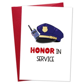 Disjourney Graduation Card for Police Academy - 2025 Police Academy Graduation Gifts - HONOR IN SERVICE