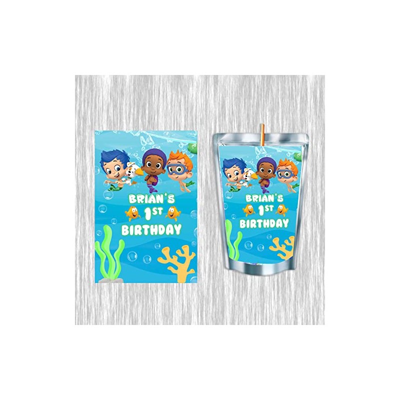 Bubble Guppies Juice Pouches - Printed Adhesive Labels or Assembled