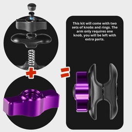 Tackform Link Phone Mount with Top Dash Clip - Compatible with 2021-2025 Ford Bronco | Aluminum | Zero Slip, Anti-Scratch | Compatible with MagSafe | Universal Magnetic Holder | 2" Arm | Purple Knob