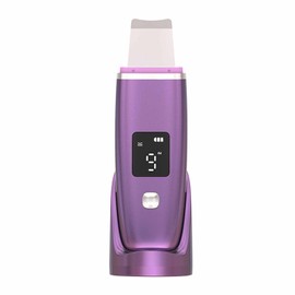 Skin Scrubber Face Spatula Positive Ion Vibration Blackhead Remover 4 Modes Rechargeable Pore Cleaner Purple