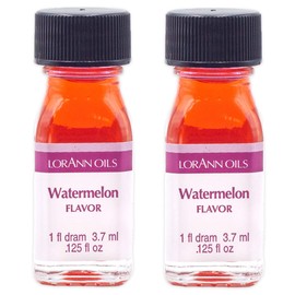LorAnn Oils LorAnn Oils Super Strength Flavoring - Used For Candy Making, Flavoring, Baking, Hard Candy, & Flavor Oils - Bold, Natural Flavors 4X Stronger Than Extracts - Watermelon, Pack of 2, 0.125 fl oz