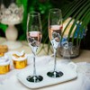 Wedding Champagne Glass Set Silver Toasting Flute Glasses Pack of