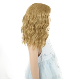 Ash Blonde Wig - Short, Wavy, Shoulder Length, Heat Resistant, Mixed Blonde Synthetic Hair for Girls, Cosplay & Party