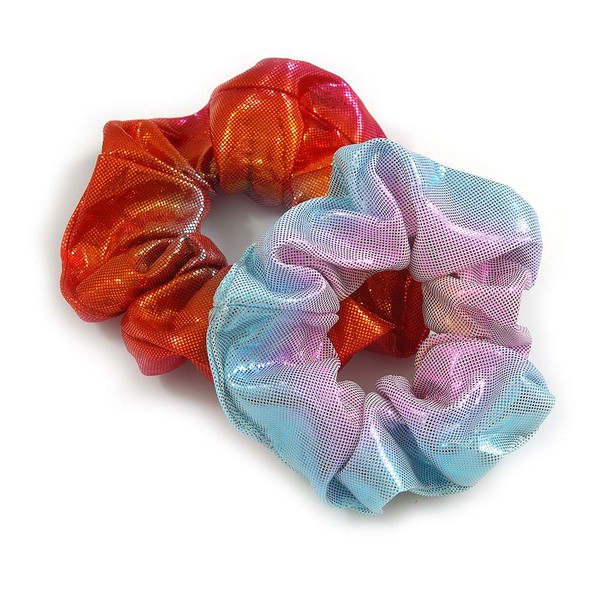 Pack Of 2 Light Chameleon Orange/Red/Pink/Light Blue Snake Effect Silk