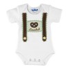 P.Eisenherz Short-sleeved bodysuit with braces and embroidery Lausbub green, Green,