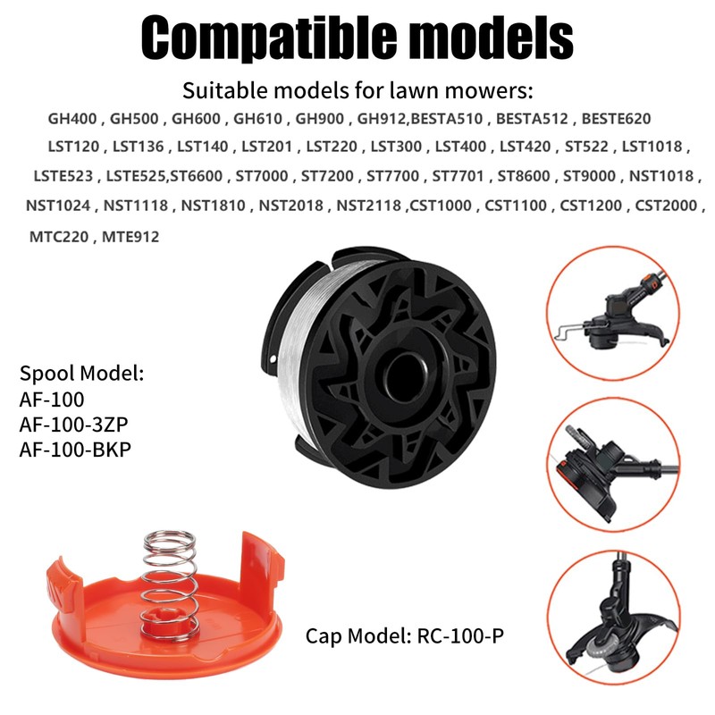 COEWUR 6pcs Thread Spools for Black and Deck Trimmer Spools