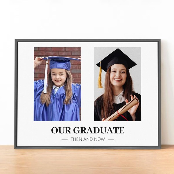 GLODD Our Graduate Then And Now Graduation Picture Frame 2023,